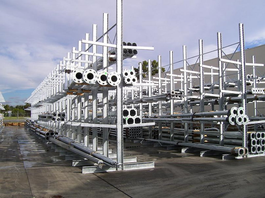 What is a heavy-duty cantilever rack used to store?